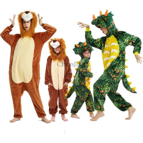 Adult Lion Cartoon Anime Kigurumi Pijamas Toddler Sleeper Children Overalls Panda Unicorn Kigurumi Kids Pyjama Enfant