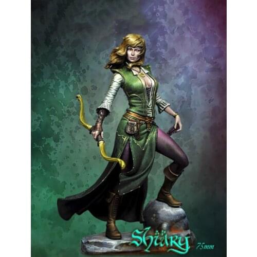 1/24 75mm SHIARY girl with arrow 75mm toy Resin Model Miniature resin figure Unassembly Unpainted