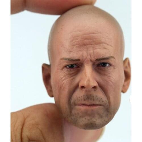 1/6 Scale Bruce Willis Head Sculpt Die Hard Head Carving Model Toy for 12in Action Figure Toy Collection