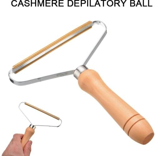 1pc Portable Lint Ball Remover Copper Head Wood Handle Clothes Fuzz Shaver Lint Brushes Household Handheld Cleaning Tool