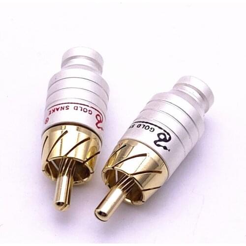 12Pcs/lot Snake welding Mini RCA Connector RCA Male plug adapter for AV Audio Vidio Wire Connector plug Hole diameter 5MM