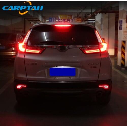 2PCS For Honda CR-V CRV 2017 2018 2019 LED Rear Fog Lamp Car LED Bumper Light Brake Light Dynamic Turn Signal Indicator Reflecto