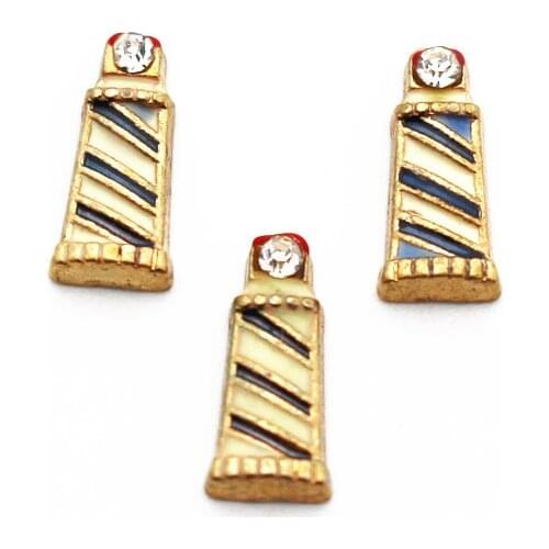 20Pcs/Lot Light Tower Alloy Floating Charms Hand-made DIY for Glass Lockets