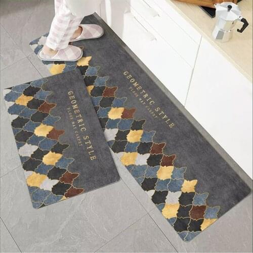 3D Cartoon Kitchen Mat Household Bathroom Entrance Anti-Slip Doormat Modern Living Room Dining Table Sofa Floor Long Strip Mats