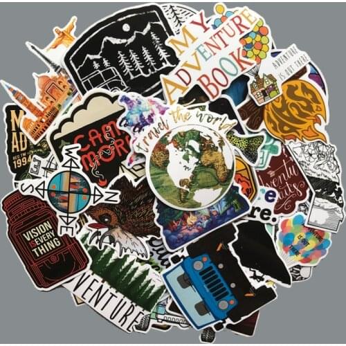 66PCS Camping Travel Stickers Wilderness Adventure Outdoor Landscape Waterproof Decal Sticker to DIY Suitcase Laptop Motor Car