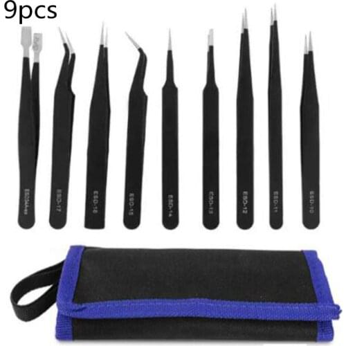 9pcs/set Diamond Painting Stainless Steel Tweezers High Quality Diamond Painting Tools DIY Crafts Accessory