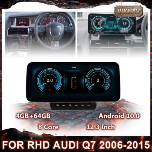 Android 10.0 12.3 inch auto radio For RHD AUDI Q7 2006-2015 car radio Blu ray carplay Video Multimedia player GPS Navigation