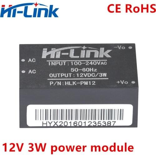 Free shipping AC-DC 220V to 12 V 3W intelligent household switch mini isolated power supply module HLK-PM12