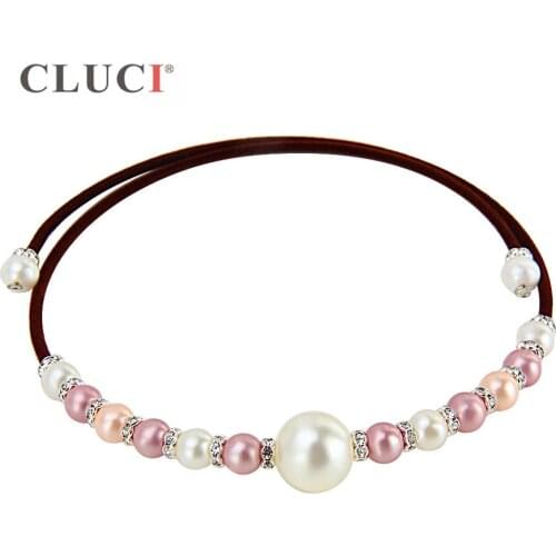 CLUCI Zircon neckalces 3pcs/pack Romance Rope Chain Necklaces black/brown rope chain jewelry Necklace for women party BN015SB