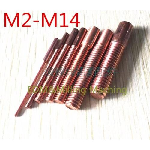 10PC EDM Wire Machine tapping electrode EDM thread electrode M2 - M14 Spark machine copper discharge For SparkMachine Service