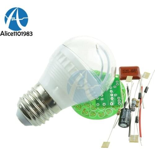 38 LED Energy Saving Lamp 2.4W with PBT Flame Retardant Shell Electronic Suite 38 LEDs Lamps DIY Kit Electronic PCB Board