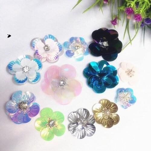GLace 10pcs/lot DIY craft material beads decorative flower accessories Patch Embroidered Applique TX898