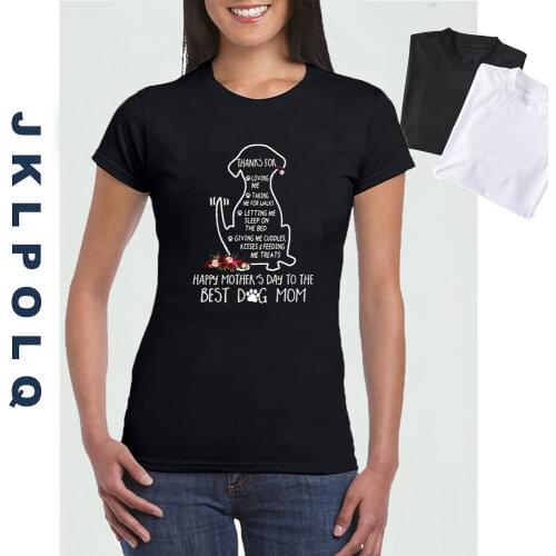 JKLPOLQ Summer Women T-Shirt Dog Mothers Gifts Best Dog Mom Novelty Printing Harajuku Vintage Tops EU Size XS-3XL