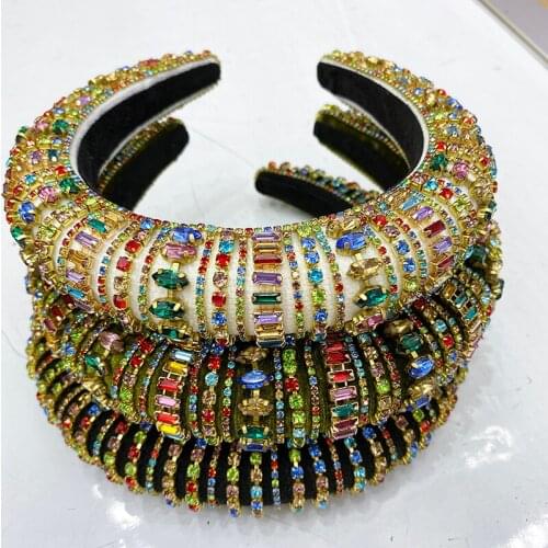 Fashion Baroque Headband With Colored Rhinestones,Headband for Girls, Luxury Headband,Wild headband, Hair Accessories