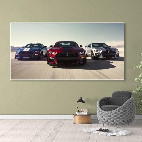 Wall Art Picture Sports car Canvas HD Print 1 Panel Luxury Cars Ford Mustang Shelby Gt500 Home Decor Poster Painting Living Room