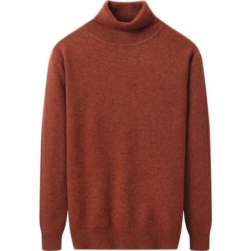 New Winter Thickening 100% Pure Cashmere Men Pullover Knitted Bottom Sweater Casual Computer Knitted Thick Plus Size XS-2XL 3XL