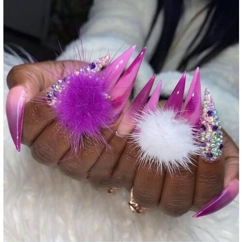 New Fashion 3D charms Pom Pom Magnetic Nail Pom Magnetic Pom-poms for Accent Nail Magnetic Pom Puffy Pom Charms