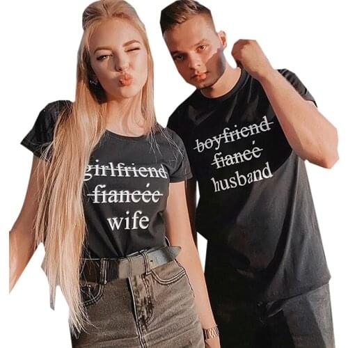 OMSJ Couple T shirt To Be Wife & To Be Husband For Lovers Clothes Wedding Day Matching Tops Funny Letter Print Valentines Gifts