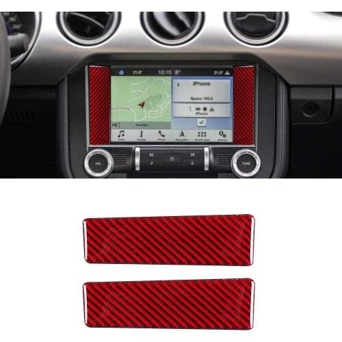 Dashboard Center Console Conditioner Multi-Media Control Panel Trim Cover Stickers Ford Mustang 2015 2016 2017 2018 2019 2020