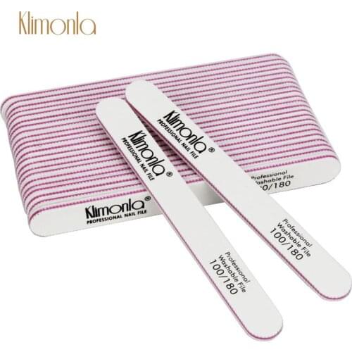 25Pcs Professional Nail File 100/180 Grit White Straight Thick Sandpaper Sanding File Emery Board UV Gel Manicure Accessories
