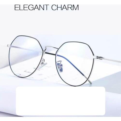 Transparent Glasses Frames Women Retro Oversized Anti Blue Light Optical Eyeglasses Female Fashion Irregular Metal Myopia Frame