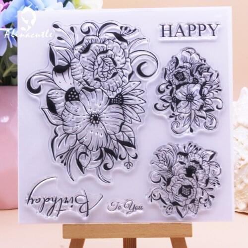 CLEAR STAMPS Flower Floral Leaves Scrapbooking Handmade Card Album Paper Craft Rubber Transparent Silicone Stamp