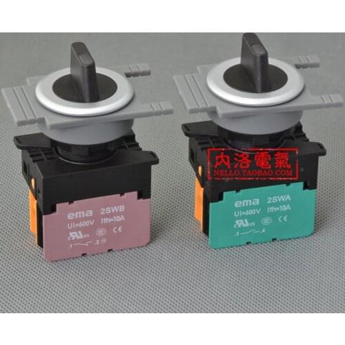 [ SA ]EMA illuminated selector switch 30mm E3S1/2K *. I 2 files from the Reset / self-locking AC110/220V--10PCS/LOT