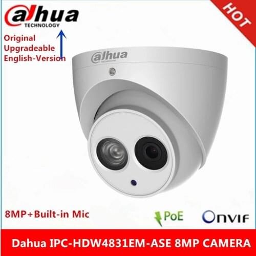 Dahua IPC-HDW4831EM-ASE metal shell H2.65 Built-in MIC WDR IR 50m POE 8 MP IP Camera replace IPC-HDW4830EM-AS cctv Camera