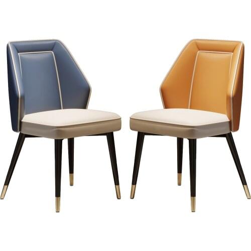 Modern Simple Family Back Leather Dining Chair Light Luxury Net Red Makeup Chair Iron Table Chair Nordic Restaurant Chair