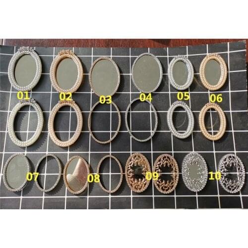 Alloy Heart Pearl Mirror Frame Collection charms Cell Phone Case DIY Alloy Decoration