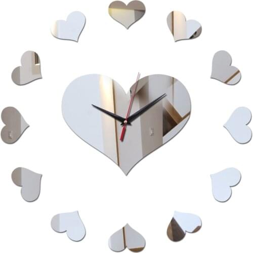 Top fashion new watch living room mirror wall clock quartz decoration 3d modern design diy sticker acrylic