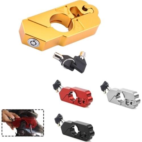 Motorcycle Grip Lock Universal CNC Aluminum Security Safety Lock Motorcycle Handlebar Lock Fit Scooter ATV Anti-theft Motor Lock