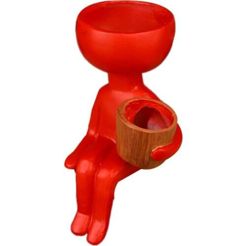 Art Portrait Vase Resin Flower Pot Abstract Character Succulents Plant Pot Desktop Vase Mini Landscape Decor