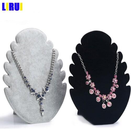 New Flame Shape Velvet Pendant Necklaces Display Stand Jewelry Organizer For Jewellery Counter Showcase Gift Adjustable Back