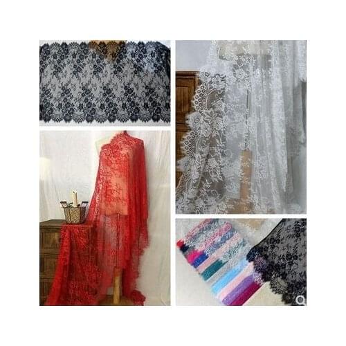 High Quality Eyelash Lace Accessories Wide 78CM Handmade Diy Dress Scarf wedding Accessories veil Stitching Fabric