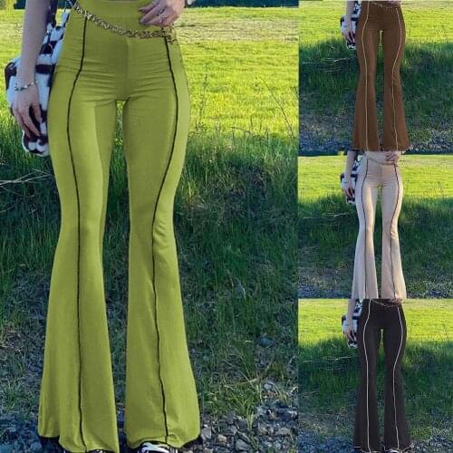 Sweetown Khaki Vintage Y2K Joggers Women Harajuku Flare Pants Slim High Waist E Girl Aesthetic Trousers 90s Sweatpants Female