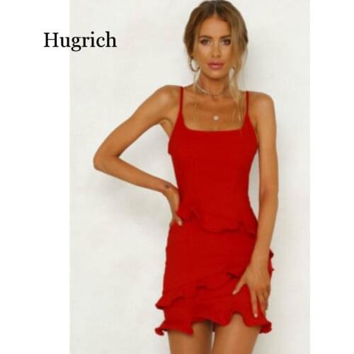 Party Dress Vestidos Women Backless One Shoulder Split Bodycon Strap Christmas Red Dresses 2020 New Arrivarls