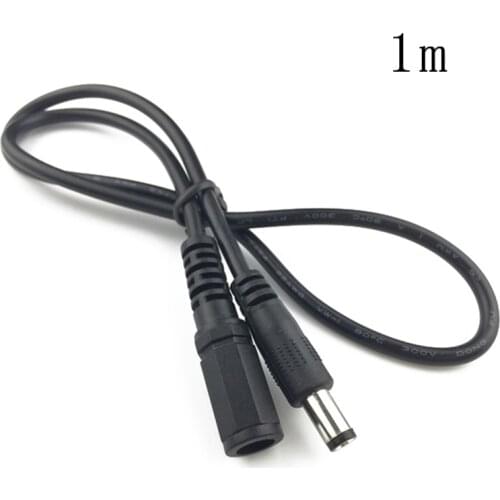 1M DC 5.5mm x 2.1mm Power Male to Female Barrel Plug Connector Extension Cable