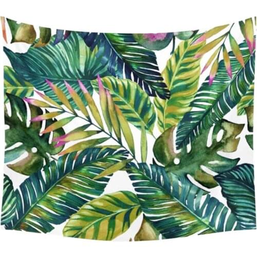 150x130cm Tapestry Home Decorative Beach Towel Fashion Sofa Wall Hanging Decor(Green leaves)