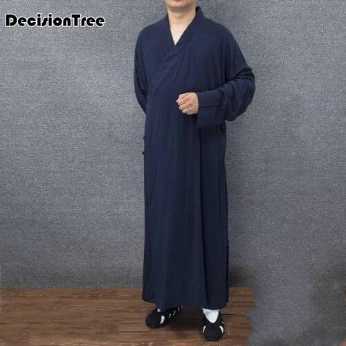 2021 man linen shaolin kung fu wudang tai chi uniforms wushu wing chun suits taoist robe clothing taijiquan robe uniforms