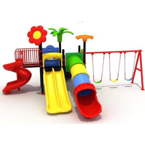 XIANGYU 3in1 set playground swing and slide with 3 persons swing for kids 114MM PIPE (Size: 790x520x370cm)