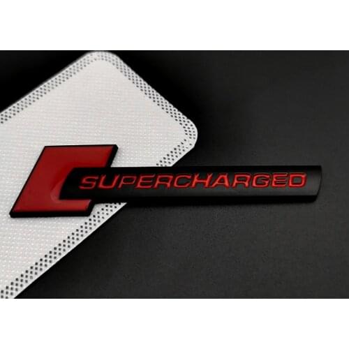3D Metal Red Black Diamond Block Badge Bar Auto Emblem Decal Sticker SUPERCHARGED Car Styling Trunk Fender Car Accessories
