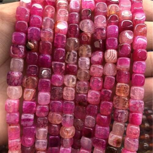 8*8mm, 38cm/String Charming Square Agate Beads Jewelry Made Into Bracelets And Necklaces For Gift For Retail