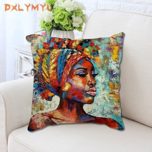 African Series Cushion Cover Polyester Pillow Case Home Decorative Pillows Cover for Sofa Car