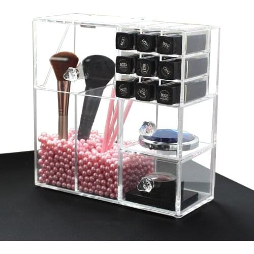 Acrylic Makeup Organizer Makeup Brush Display Box Cosmetics Tools Storage Holder Jewelry Accessory Case