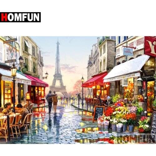 HOMFUN Full Square/Round Drill 5D DIY Diamond Painting "Character tower scenery" Embroidery Cross Stitch 3D Home Decor A10821
