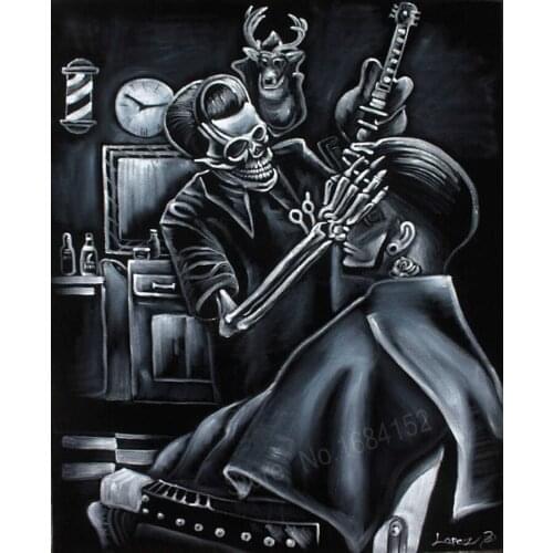 Diamond Embroidery DIY Diamond Painting horror Halloween skull barber shop 5d Diamond Mosaic Cross Stitch Rhinestone