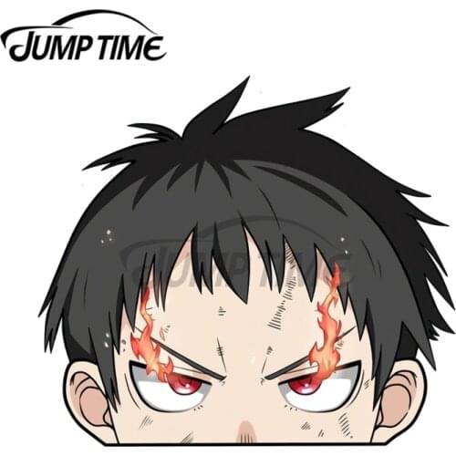 JumpTime 13 x 8.5 cm Shinra Sticker Fire Force Car Stickers Scratch-proof Window Personality Decal Graphics for Vehicle Bumper