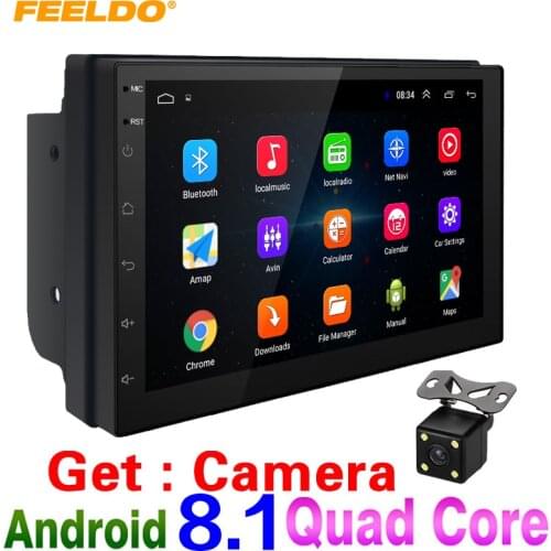 FEELDO 7" Ultra Slim Android 8.1 Quad Core Car Media Player With GPS Navi Radio For Nissan/Hyundai All 2DIN ISO Size Head Unit