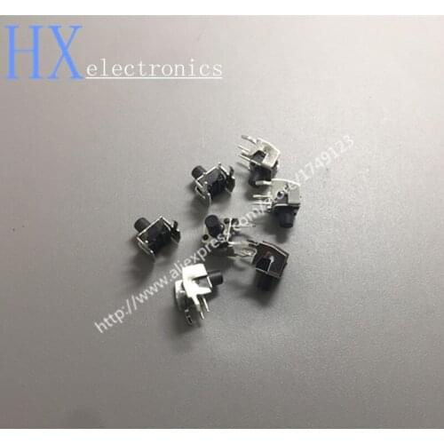 Free shipping 100PCS 6 * 6 * 7.5MM Bracket Tact Switch 6 * 6 * 7.5 MM Bracket side Press the button for environmental protection